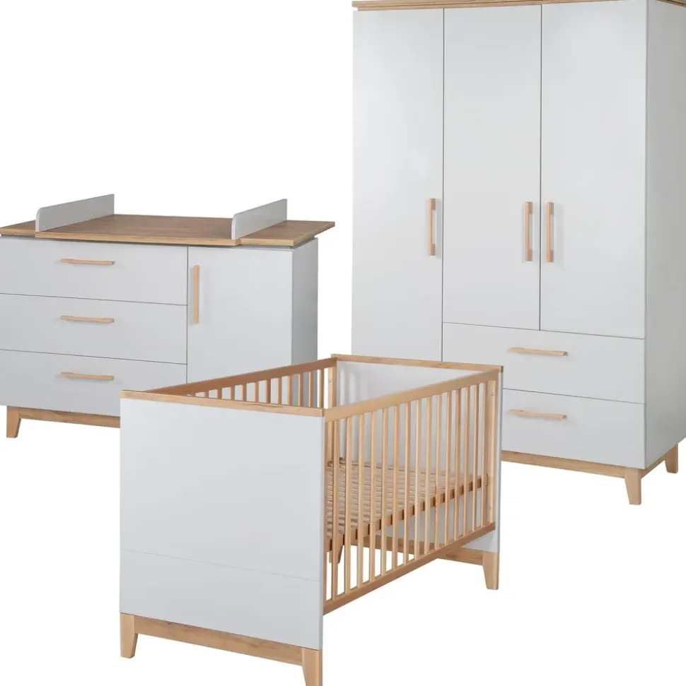roba Kinderzimmer Caro 3-tlg. lichtgrau/goldeiche