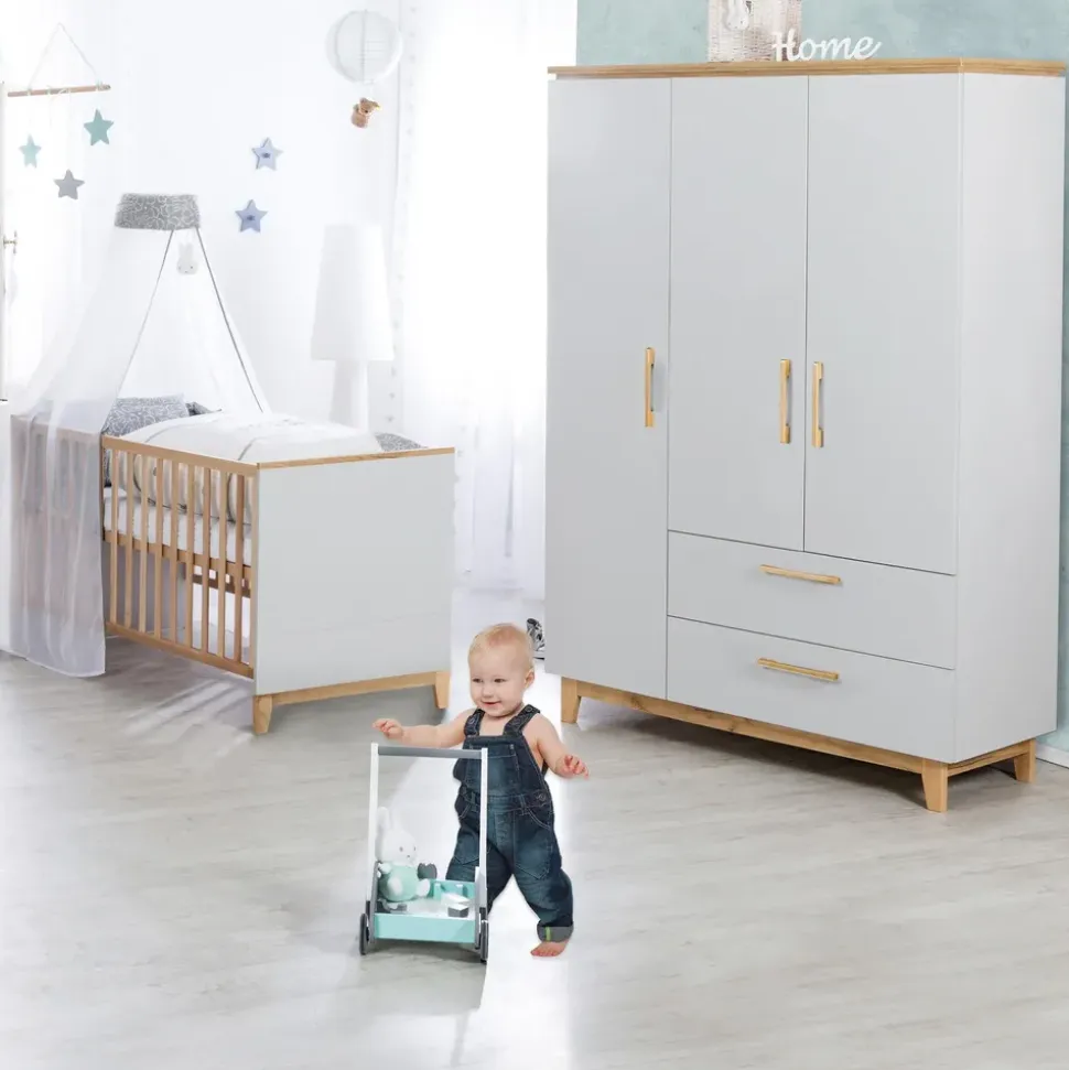 roba Kinderzimmer Caro 3-tlg. lichtgrau/goldeiche