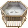 roba Laufgitter 6-eckig 106 x 121 cm weiß Bodenfarbe jumbo twins grau