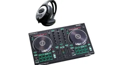 Roland DJ-202 USB-DJ-Controller mit Kopfhörer,