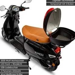 Rolektro E-City Retro 1500 Watt 45 km/h schwarz/orange