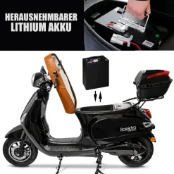 Rolektro E-City Retro 1500 Watt 45 km/h schwarz/orange