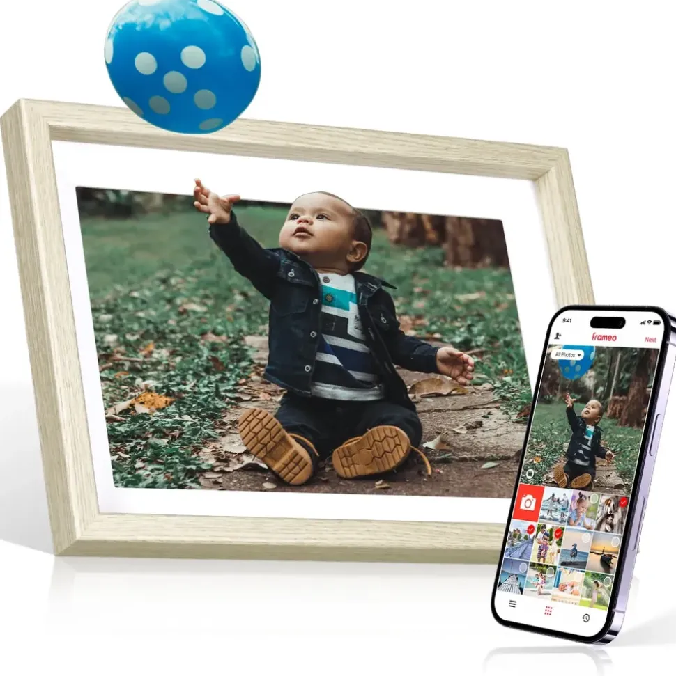 Rollei Smart Frame WiFi 108 Digitaler Bilderrahmen, 25,53 cm, 1280 x 800 Pixel, Wooden White
