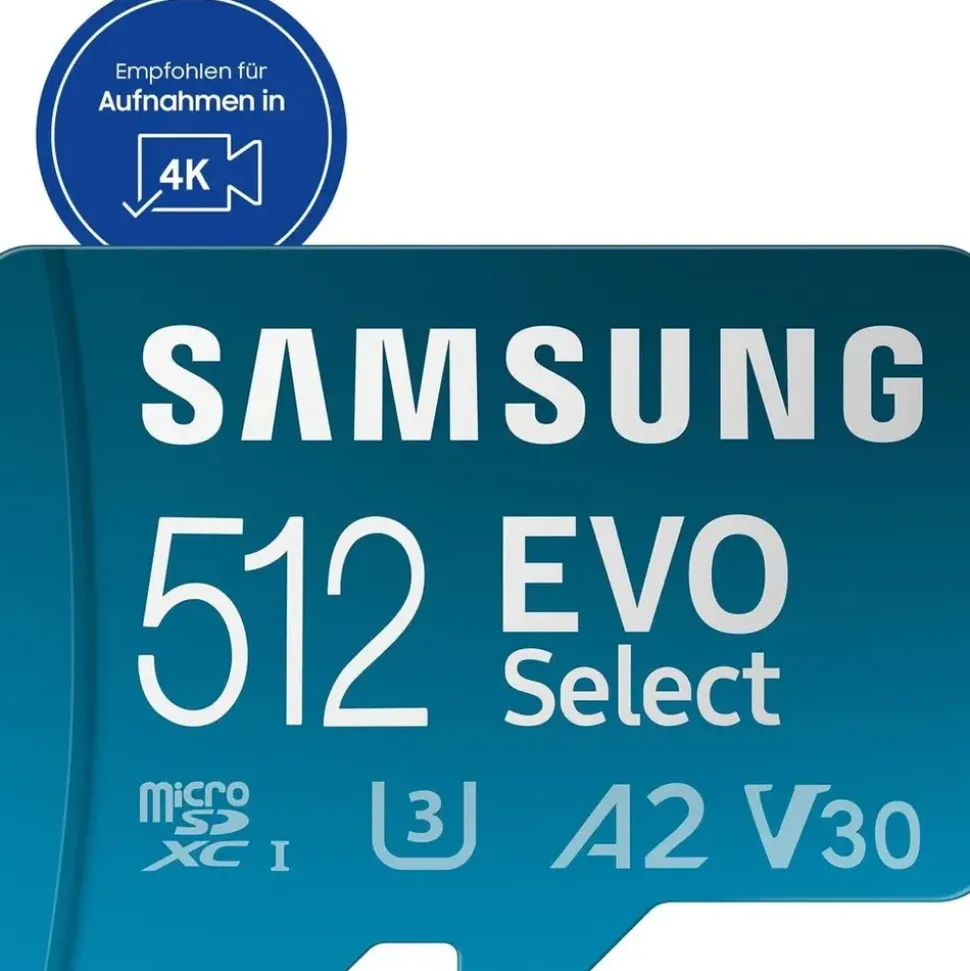 Samsung EVO Select (2024) microSD-Karte + SD-Adapter, 512 GB, MB-ME512SA/EU