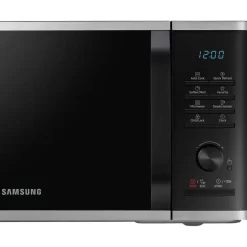 Samsung MS2AK3515AS/EG Mikrowelle, 800 W, 23 l Garraum, 48,9 cm Breite, Kratzfester Keramik-Emaille-Inneraum, QuickDefrost Auftauprogramme, Silber