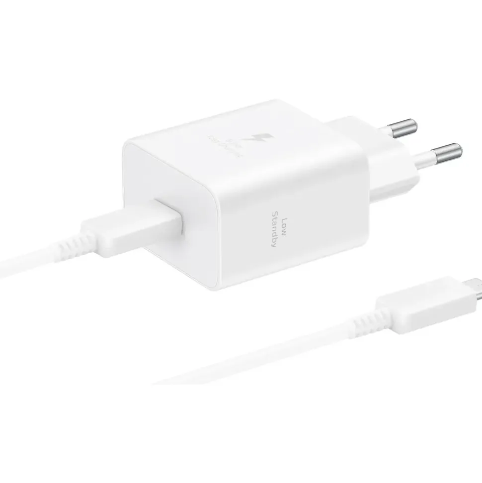 Samsung USB-C Schnellladegerät 45W + USB-C Kabel Weiß