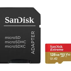 SanDisk Extreme microSDXC UHS-I U3 A2 V30 + SD-Adapter 128 GB