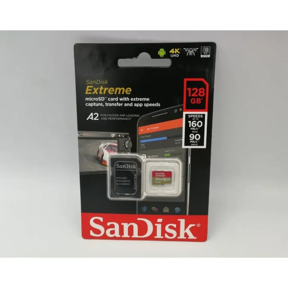 SanDisk Extreme microSDXC UHS-I U3 A2 V30 + SD-Adapter 128 GB