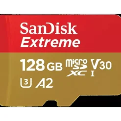SanDisk Extreme microSDXC UHS-I U3 A2 V30 + SD-Adapter 128 GB