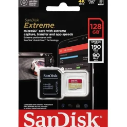 SanDisk Extreme microSDXC UHS-I U3 A2 V30 + SD-Adapter 128 GB