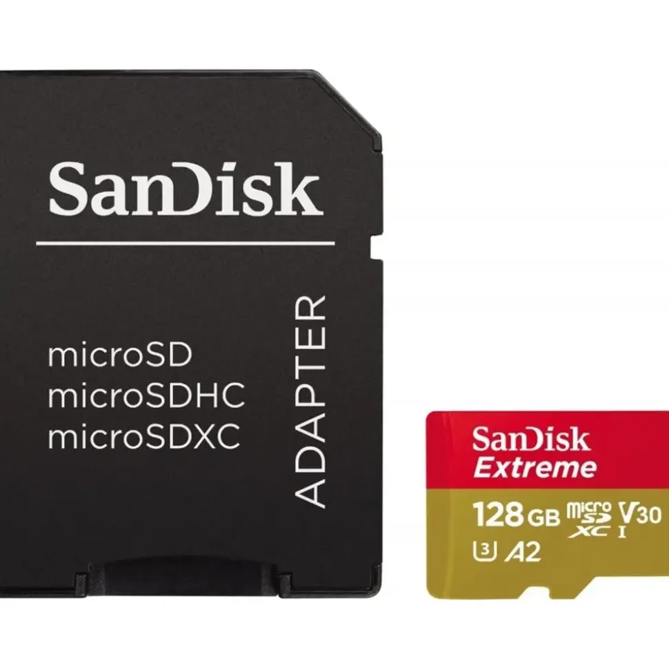 SanDisk Extreme microSDXC UHS-I A2 C3 U3 V30 + SD-Adapter 128 GB