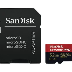 SanDisk Extreme Pro microSDXC UHS-I U3 V30 A1 32 GB + SD-Adapter