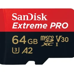 SanDisk Extreme Pro microSDXC UHS-I U3 V30 A2 64 GB + SD-Adapter