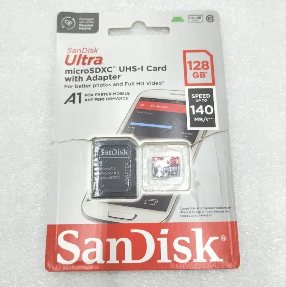 SanDisk Ultra microSD UHS-I U1 A1 140 MB/s + SD Adapter 128 GB
