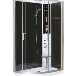 SANOTECHNIK VARIO Komplettdusche rechts 80 x 215 cm silber Sicherheitsglas