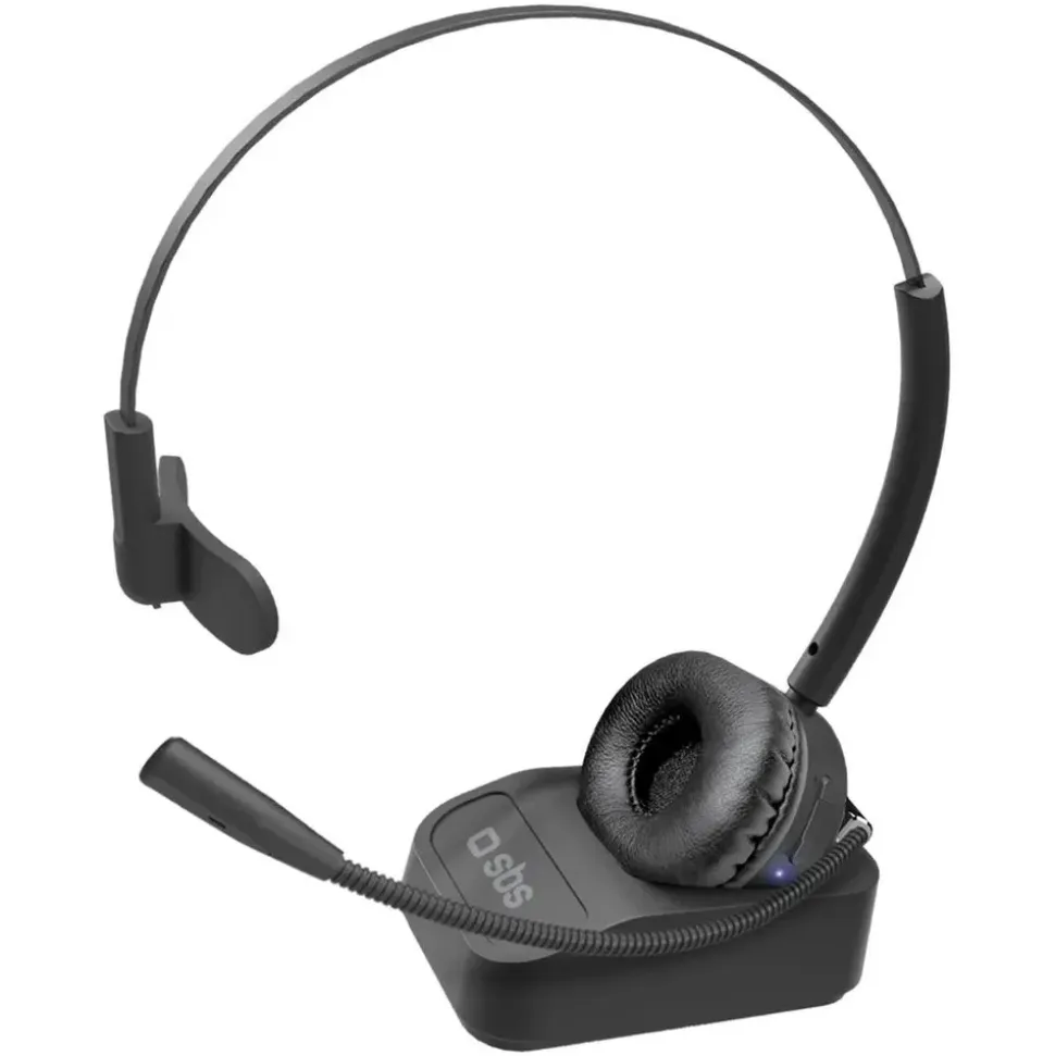 SBS Kabelloses Mono-Headset mit Ladestation Schwarz
