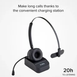 SBS Kabelloses Mono-Headset mit Ladestation Schwarz