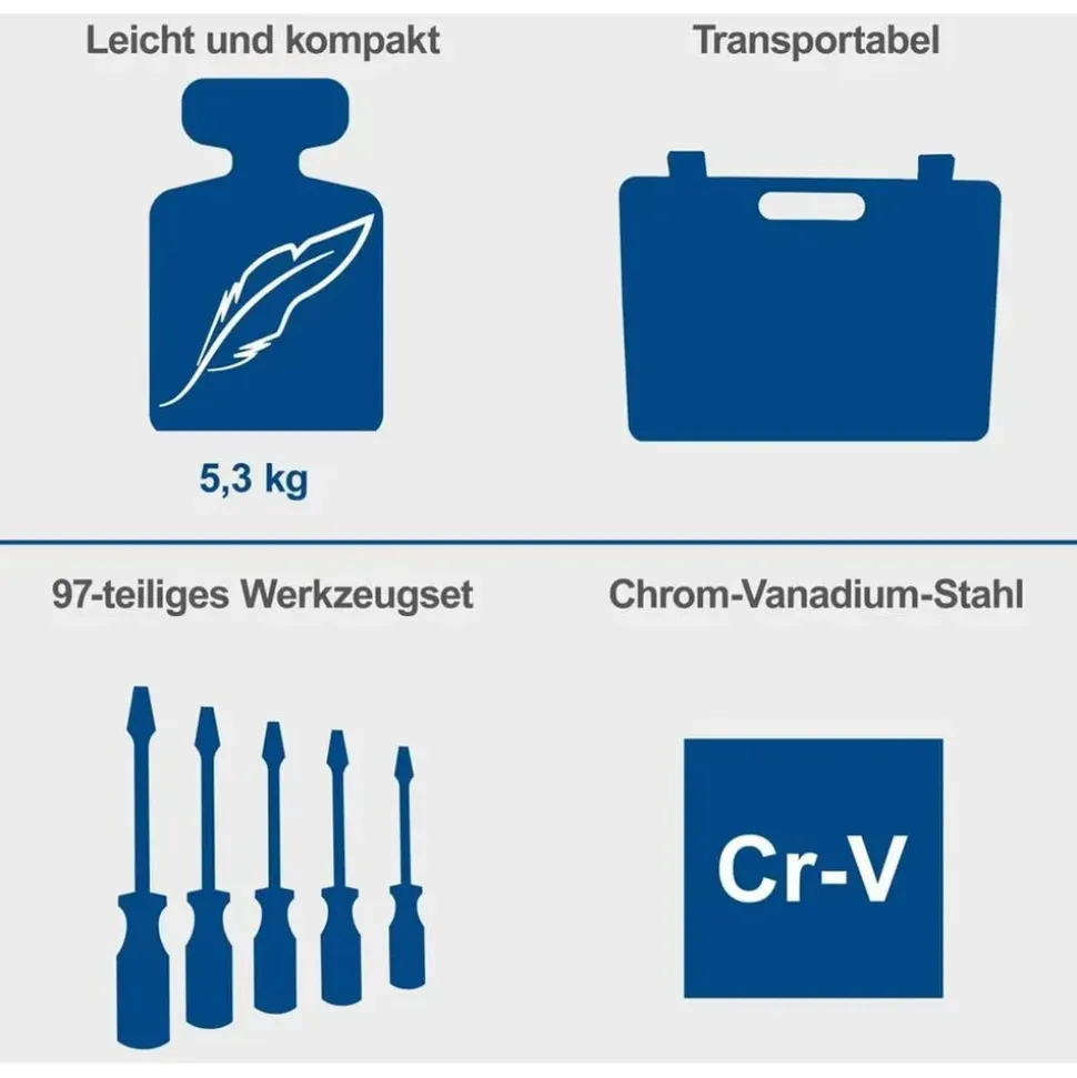 SCHEPPACH Werkzeugkoffer WZK120 97-tlg. schwarz