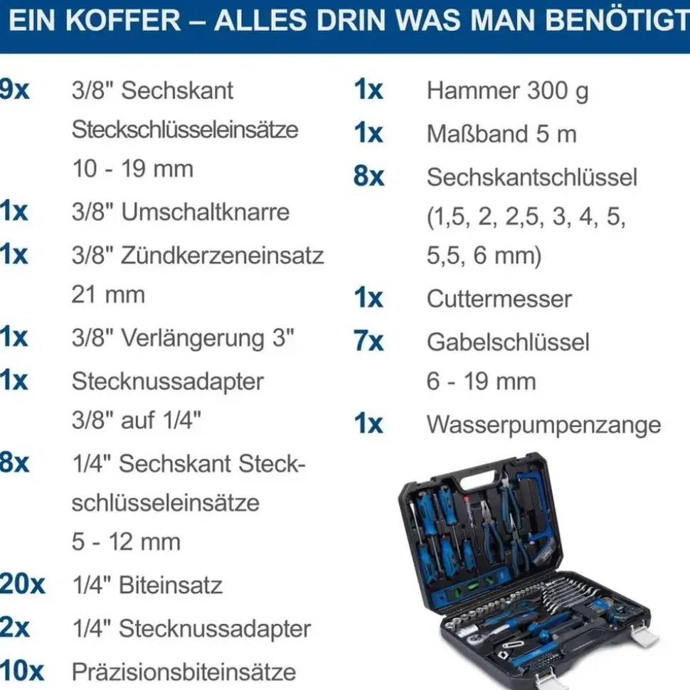 SCHEPPACH Werkzeugkoffer WZK120 97-tlg. schwarz
