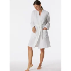 SCHIESSER Elegant Bademantel Weiss M