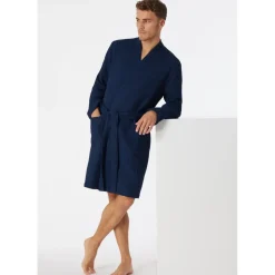 SCHIESSER Essentials Bademantel Blau M