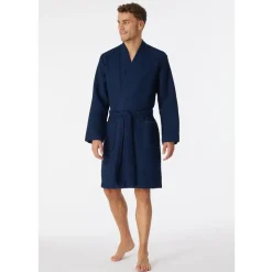 SCHIESSER Essentials Bademantel Blau L