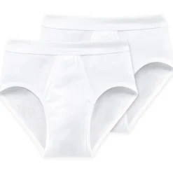 SCHIESSER Essentials white sports briefs with a fly L 2er Pack