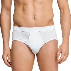 SCHIESSER Essentials white sports briefs with a fly L 2er Pack