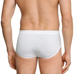 SCHIESSER Essentials white sports briefs with a fly L 2er Pack