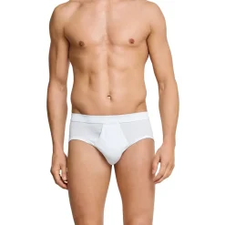 SCHIESSER Essentials white sports briefs with a fly L 2er Pack