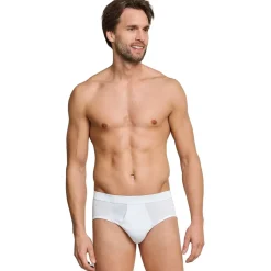 SCHIESSER Essentials white sports briefs with a fly L 2er Pack