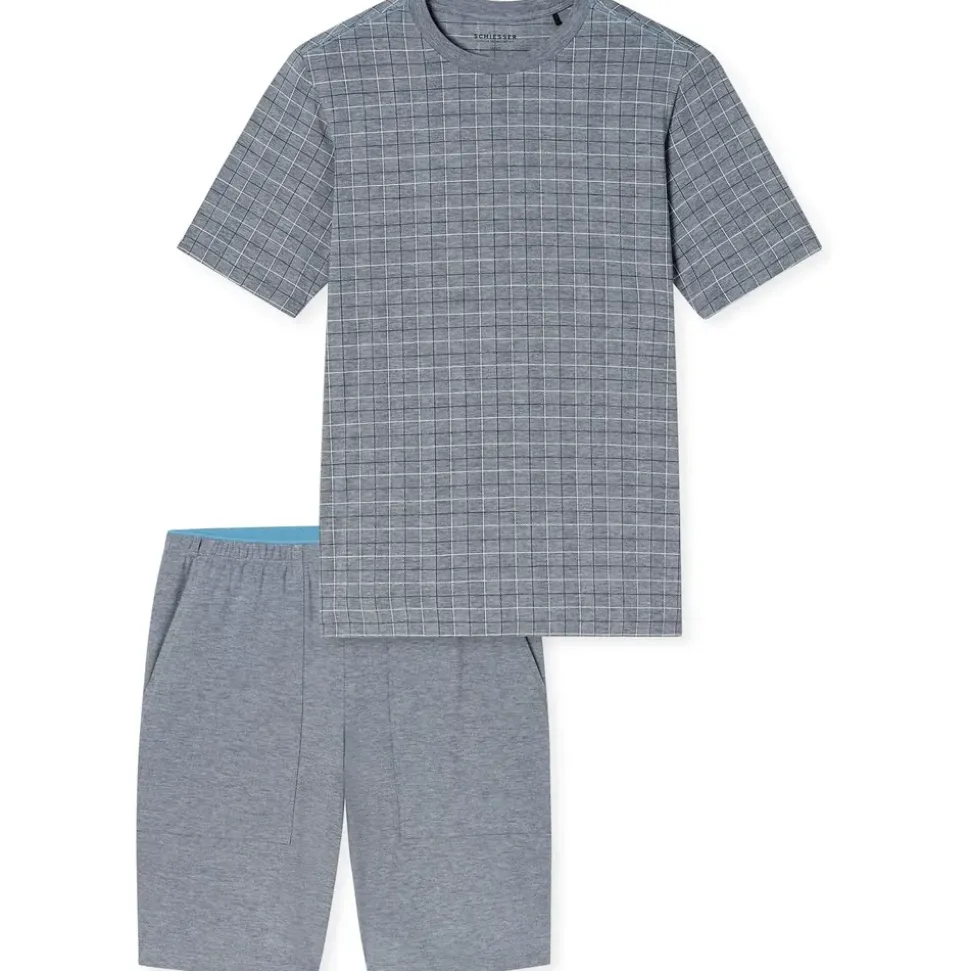 SCHIESSER Pyjama Selected Premium Jacquard Grau M (50)