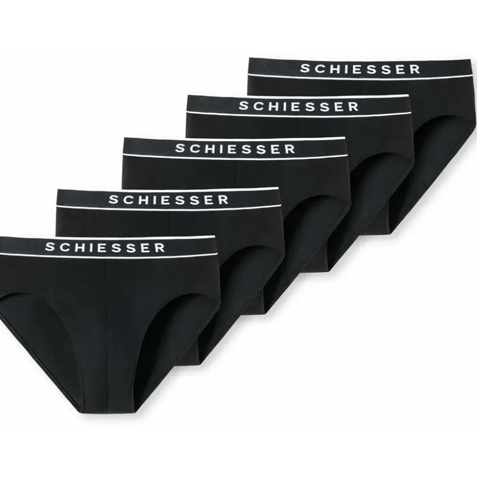 SCHIESSER Slip 5er Pack Schwarz / Weiß XL