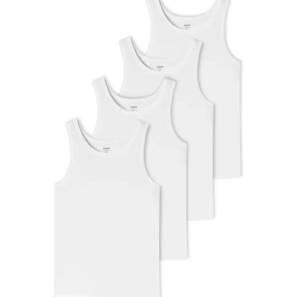SCHIESSER UNCOVER BY SCHIESSER Unterhemd 4er Pack in Weiß | Gr.: 3XL