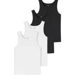 SCHIESSER UNCOVER BY SCHIESSER Unterhemd 4er Pack in schwarz / weiß), | Gr.: 3XL