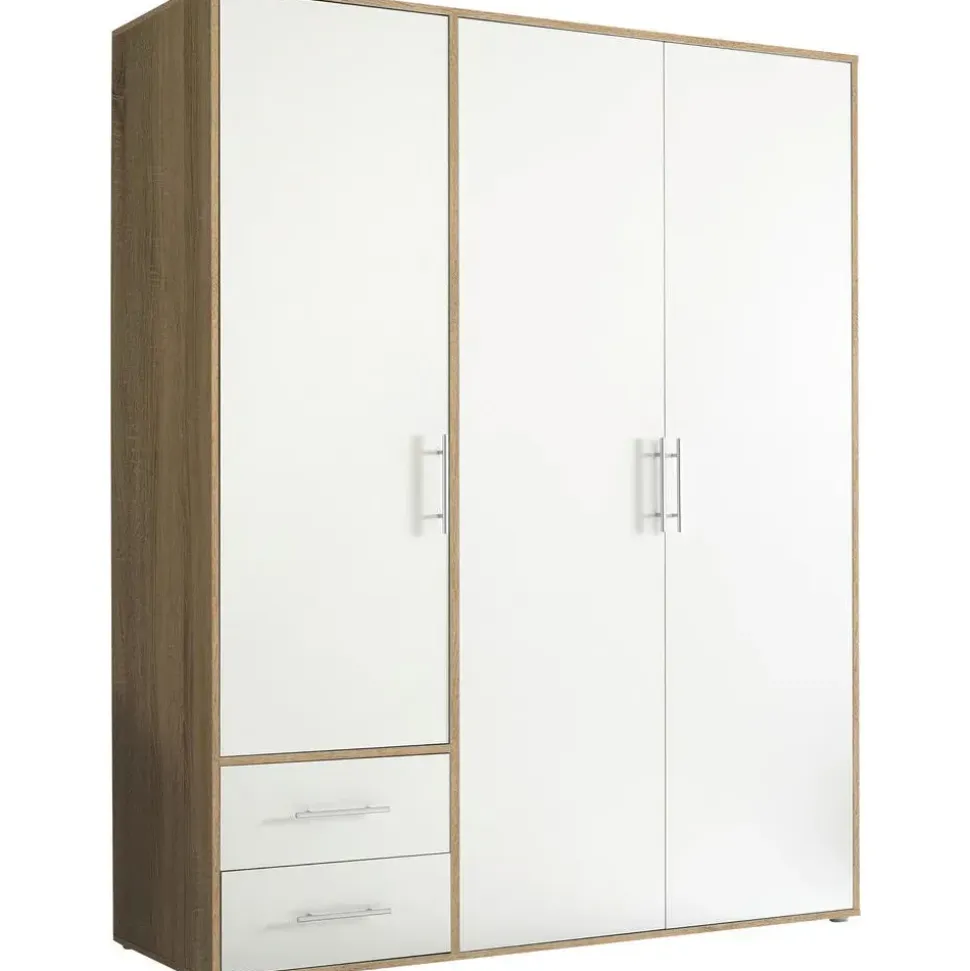 SchlafKONTOR Drehtürenschrank Valencia 155 x 195 x 60 cm Weiß