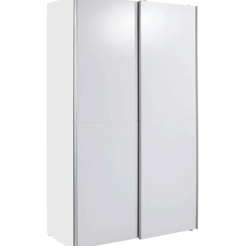 SchlafKONTOR Schwebetürenschrank 125 x 195,5 x 38 cm Weiß