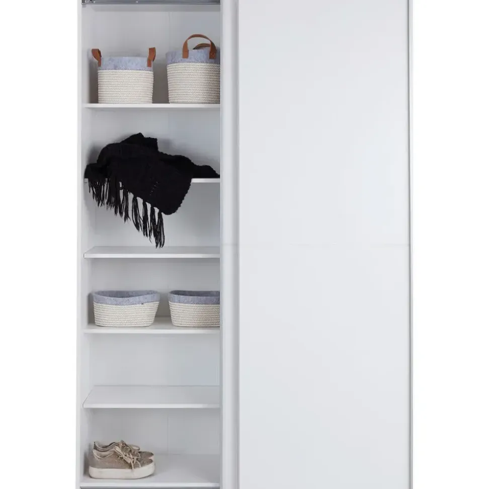 SchlafKONTOR Schwebetürenschrank 125 x 195,5 x 38 cm Weiß