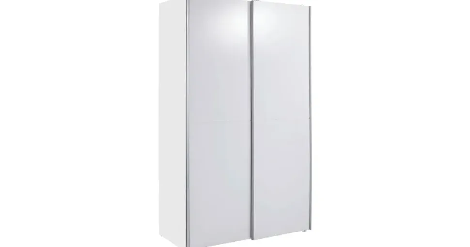SchlafKONTOR Schwebetürenschrank 125 x 195,5 x 38 cm Weiß
