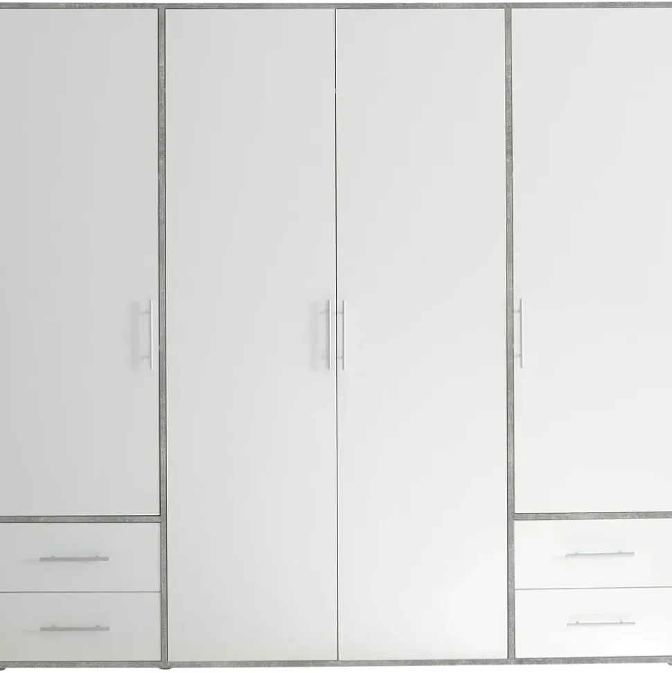 SchlafKONTOR Valencia 206 x 195 x 60 cm beton hell/weiß/betonoptik