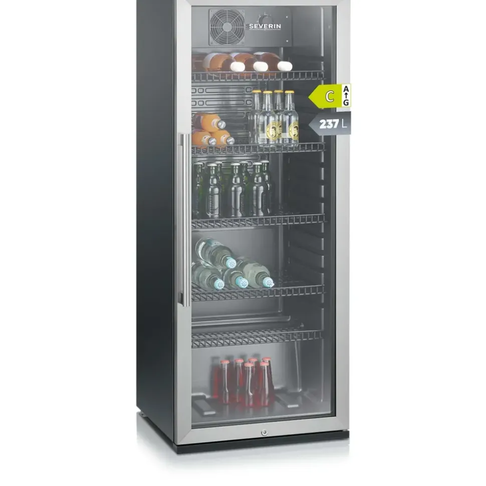 Severin FKS 8841 Getränkekühlschrank (237 l, 1410 mm hoch, Schwarz)
