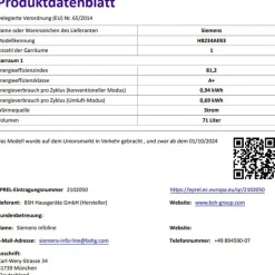 Siemens Backofenset Teleskopauszug 3D Heissluft EcoClean Induktion PowerBoost