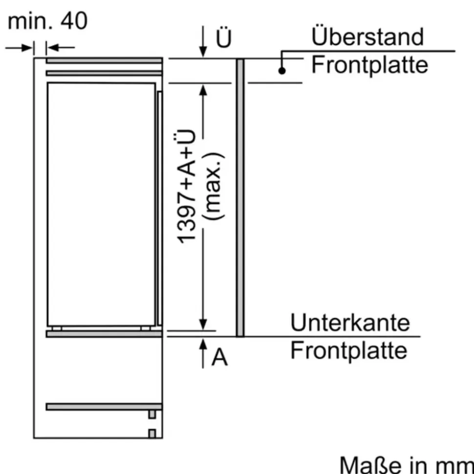 Siemens iQ700 KI51FADE0 Einbaukühlschrank (220 l, 1387 mm hoch)