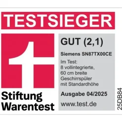 Siemens iQ700 SN87TX00CE Einbau-Geschirrspüler (vollintegrierbar, 598 mm breit)