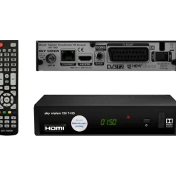 Sky Vision 150 T-HD, 1080p HDTV DVB-T2 Receiver, USB, HDMI, SCART, Coaxial - Schwarz