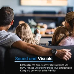 Sky Vision 150 T-HD, 1080p HDTV DVB-T2 Receiver, USB, HDMI, SCART, Coaxial - Schwarz