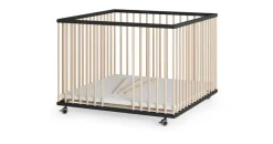 Sämann Laufgitter, mit 3 Schlupfsprossen – schwarz/natur - Premium Kollektion | Gr.: 100x100 cm,