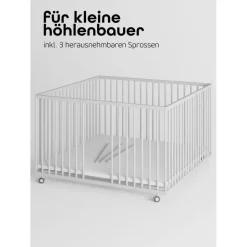 Sämann Laufgitter weiß Premium – make a difference. Holz, Echtholz,Buche, 120x74x120 cm Babymöbel, Laufstall Baby