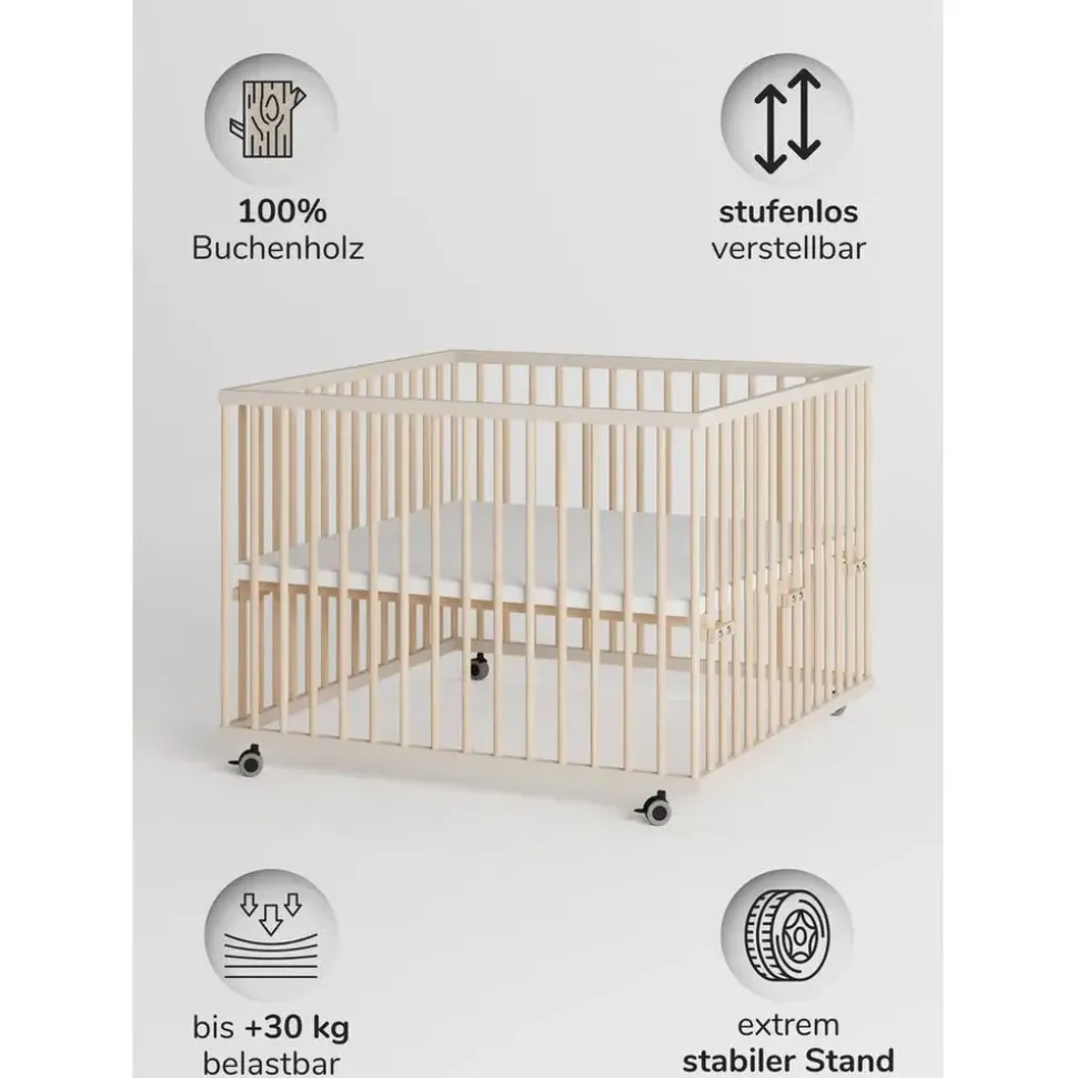 Sämann Laufgitter XXL Sprossen sahara dust/natur, Premium Kollektion | Gr.: 100x100 cm,