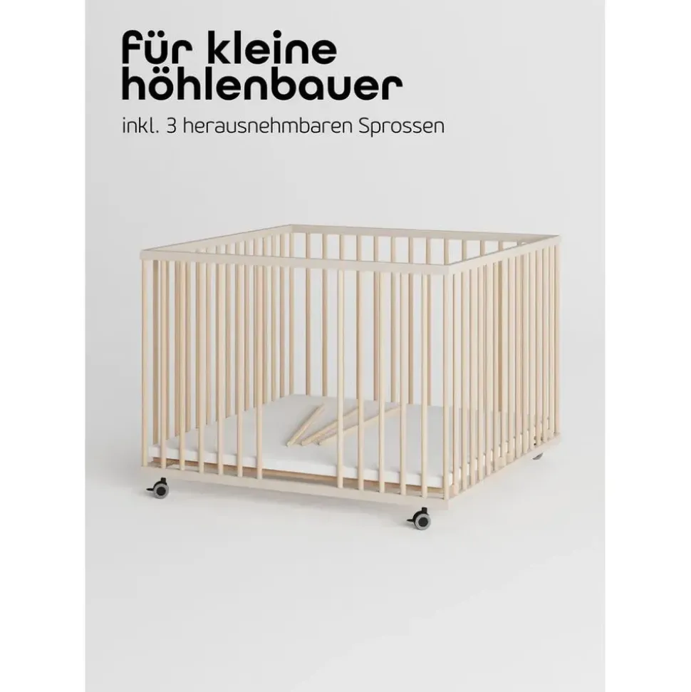 Sämann Laufgitter XXL Sprossen sahara dust/natur, Premium Kollektion | Gr.: 100x100 cm,